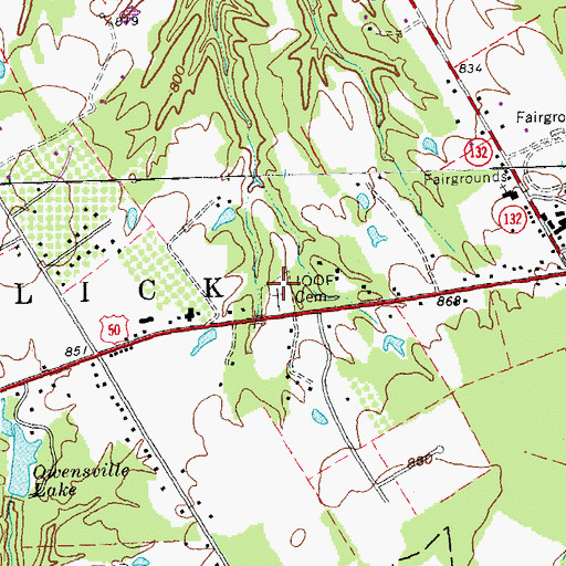 Topographic Map of Independent Order of Odd Fellows Cemetery, OH