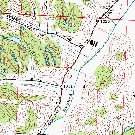 Topographic Map of Andreas School (historical), OH