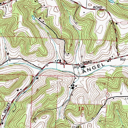 Topographic Map of Angel School (historical), OH