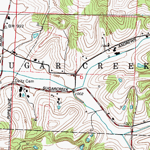 Topographic Map of Baker School (historical), OH