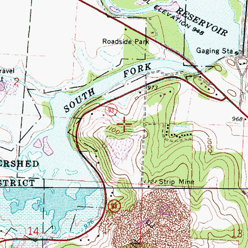 Topographic Map of Beach City Wildlife Area, OH