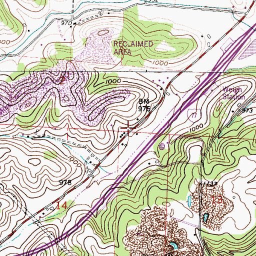 Topographic Map of Bender School (historical), OH