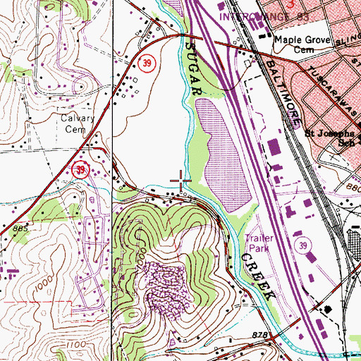 Topographic Map of Brandywine Valley, OH