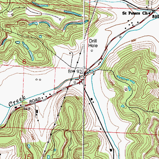 Topographic Map of Buey School (historical), OH