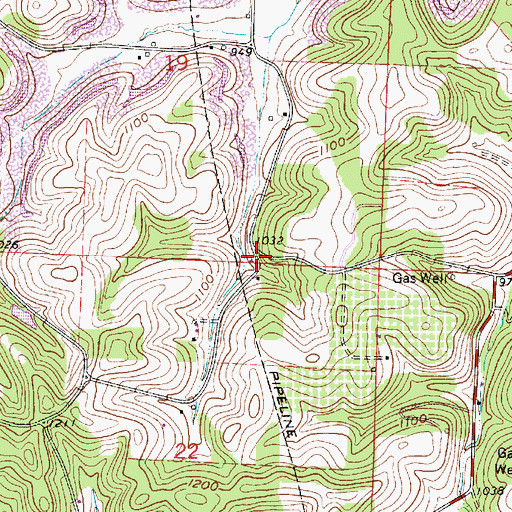 Topographic Map of Dog Run School (historical), OH