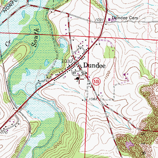 Topographic Map of Dundee Elementary School, OH