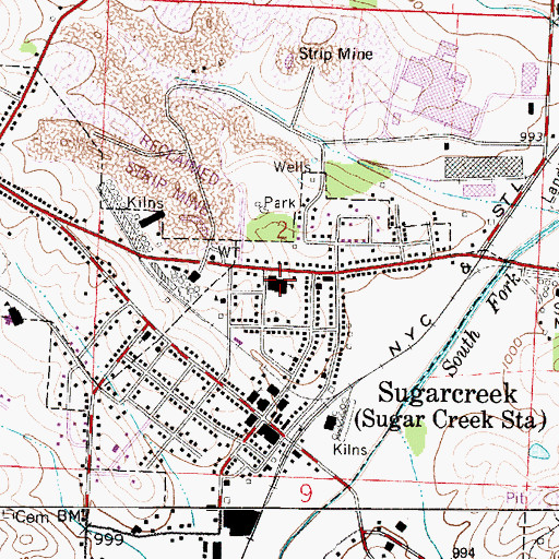 Topographic Map of Garaway High School, OH