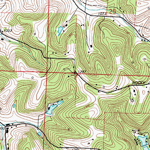 Topographic Map of Hizrick School (historical), OH