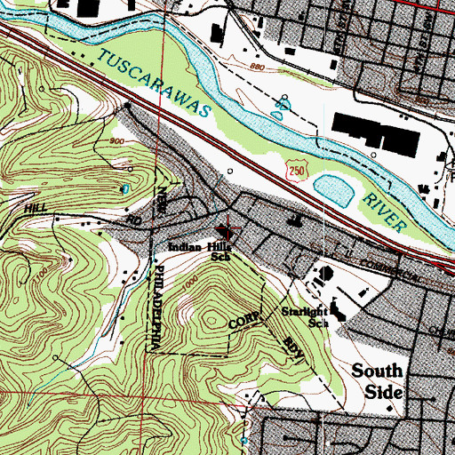 Topographic Map of Indian Hills Christian School, OH