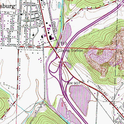 Topographic Map of Interchange 87, OH