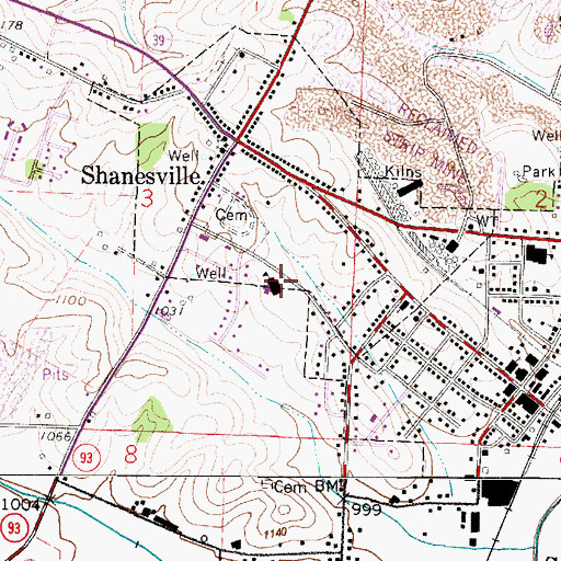 Topographic Map of Miller Avenue Elementary School, OH