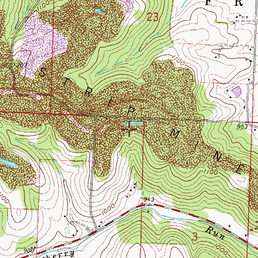 Topographic Map of Mount Healthy School (historical), OH