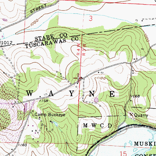 Topographic Map of Oak Ridge School (historical), OH