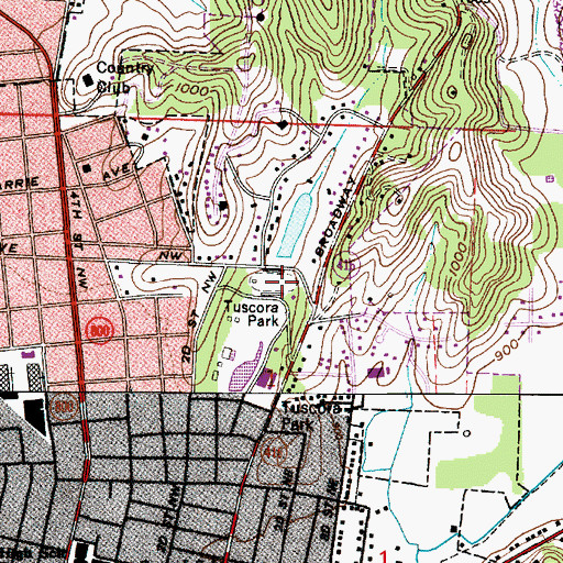 Topographic Map of Quaker Stadium, OH
