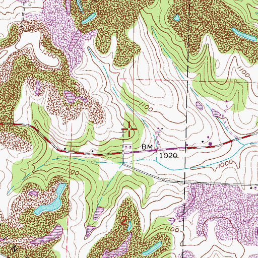 Topographic Map of Rocky Point School (historical), OH