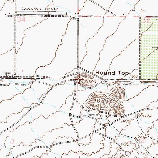 Topographic Map of Round Top, AZ