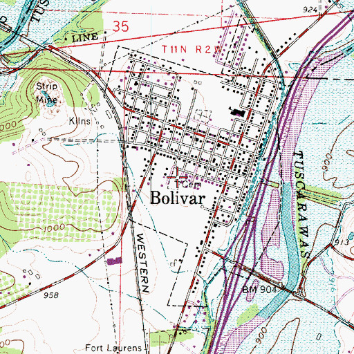 Topographic Map of Saint Stephens Cemetery, OH