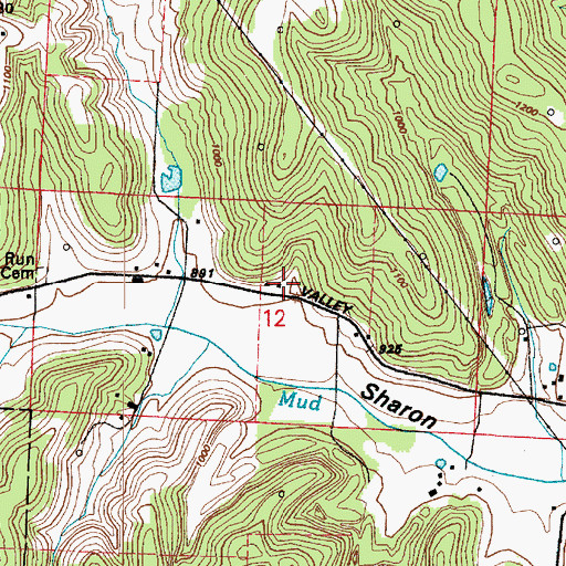 Topographic Map of Sharon Valley Church (historical), OH