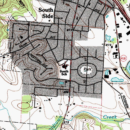 Topographic Map of South Elementary School, OH