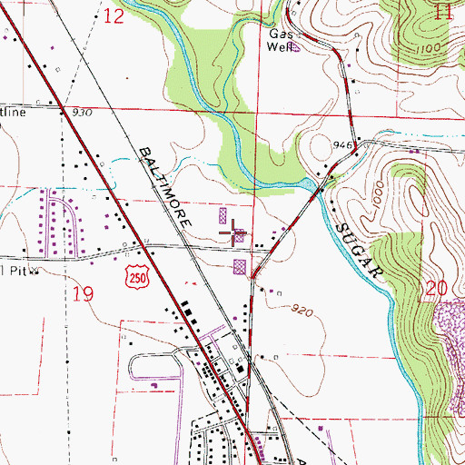 Topographic Map of Strasburg Industrial Park, OH