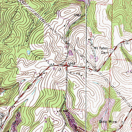 Topographic Map of Tabor School (historical), OH