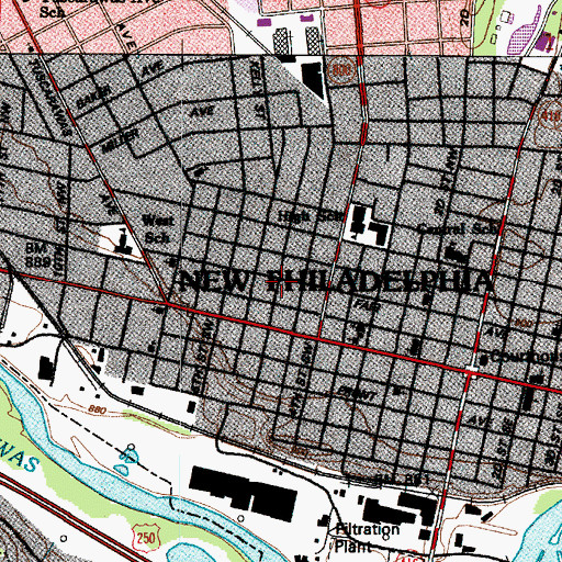 Topographic Map of United Holy Church of Christ, OH