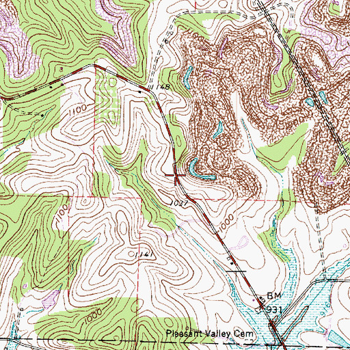 Topographic Map of Walnut Grove School (historical), OH
