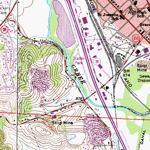 Topographic Map of Willow Glen, OH