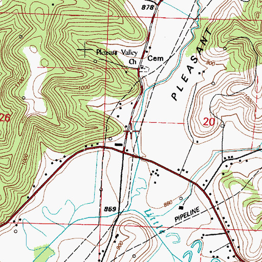Topographic Map of Pleasant Valley School (historical), OH