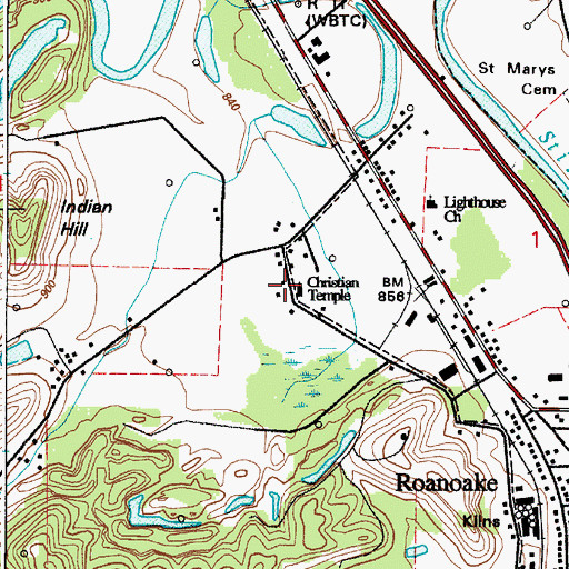 Topographic Map of Big Bend School (historical), OH
