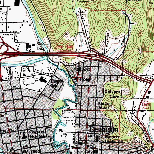 Topographic Map of Trinity Hospital Twin City, OH