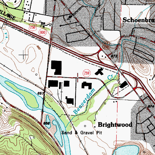 Topographic Map of Knisely Industrial Park, OH
