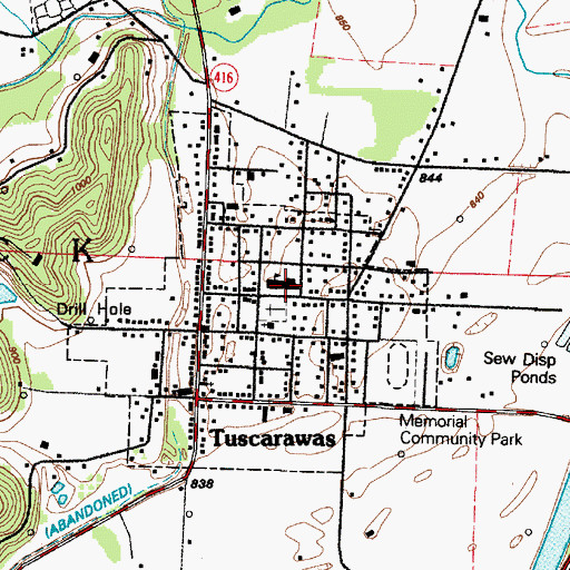 Topographic Map of Tuscarawas Middle School, OH