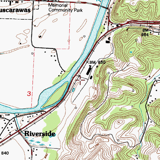 Topographic Map of Tuscarawas Station (historical), OH