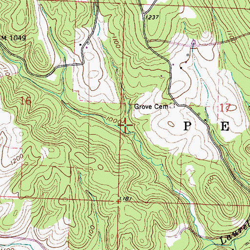 Topographic Map of Pleasant Grove School (historical), OH