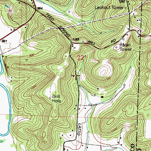 Topographic Map of Latto School (historical), OH