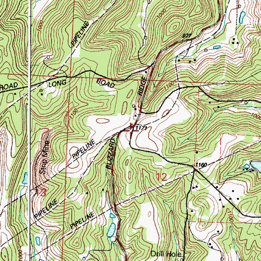 Topographic Map of Blizzard School (historical), OH