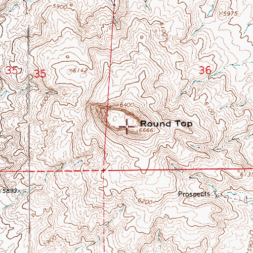 Topographic Map of Round Top, AZ