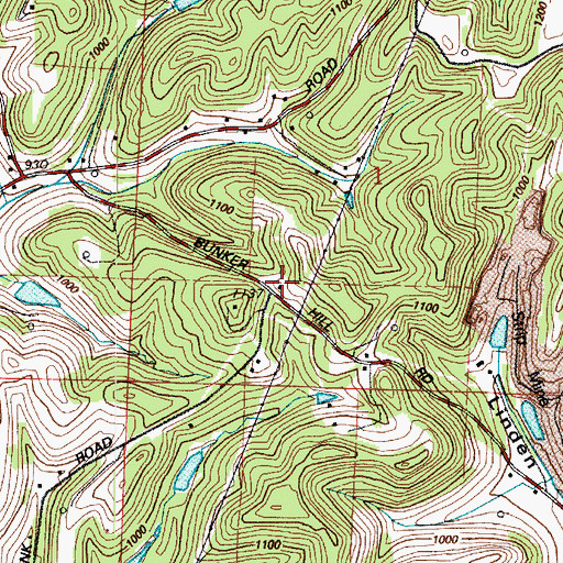 Topographic Map of Bunker Hill School (historical), OH