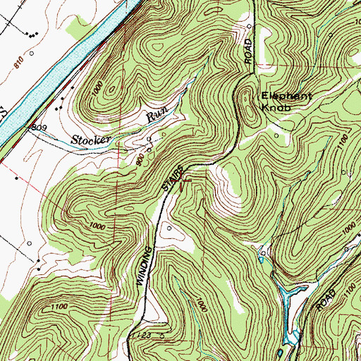 Topographic Map of Stocker School (historical), OH