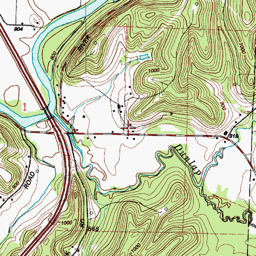 Topographic Map of Browning School (historical), OH