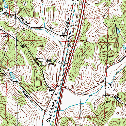Topographic Map of Bethel School (historical), OH