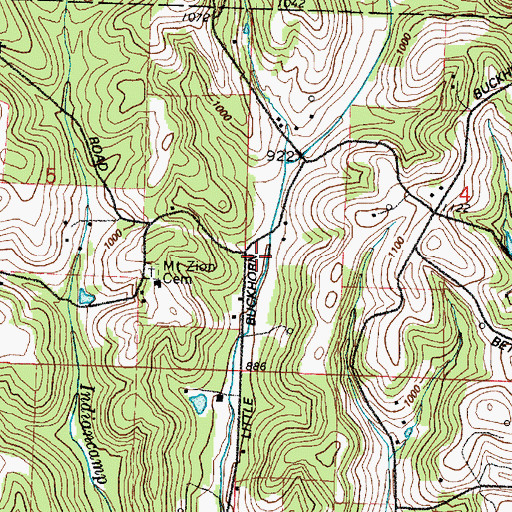 Topographic Map of Glenwood School (historical), OH
