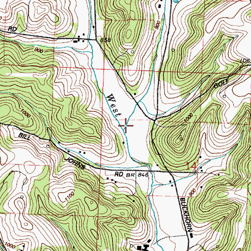Topographic Map of Buckhorn School (historical), OH