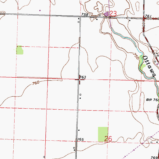 Topographic Map of Benton Ridge Station (historical), OH