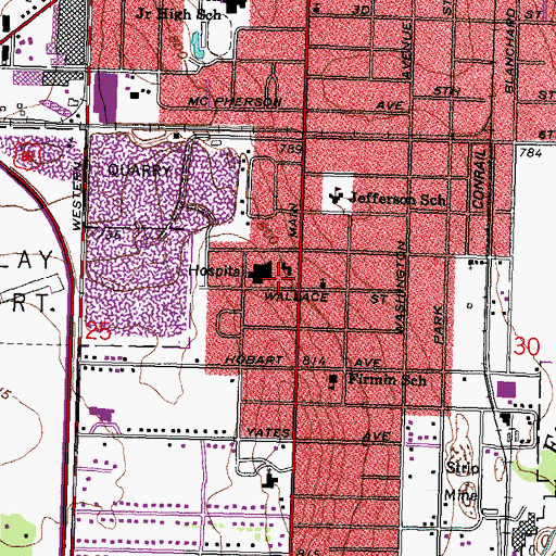 Topographic Map of Blanchard Valley Regional Health Center - Blanchard Valley Hospital, OH