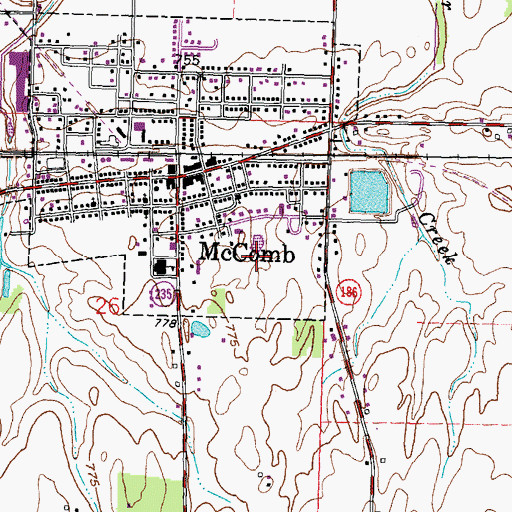 Topographic Map of Shady Acres Golf Course, OH