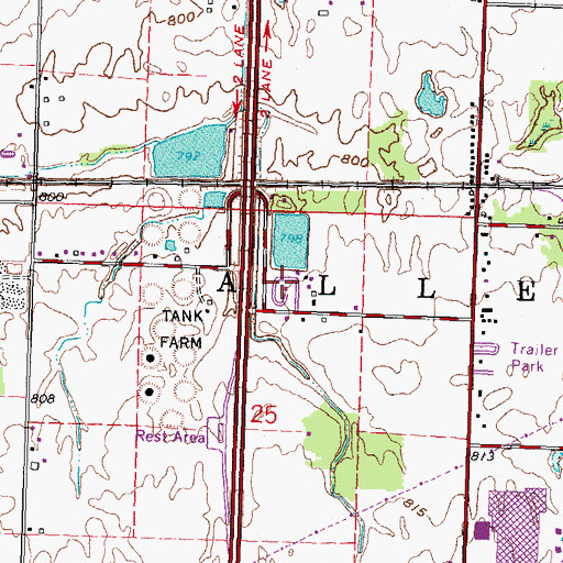 Topographic Map of Shady Lake Campground, OH