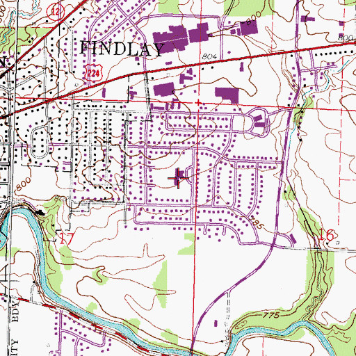 Topographic Map of Wilson Vance Elementary School, OH