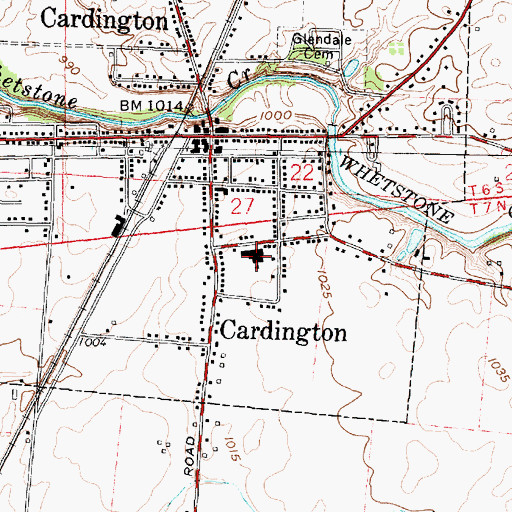 Topographic Map of Cardington Junior High School, OH